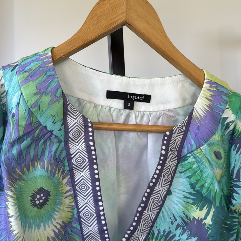Liquid women’s blouse size 2 silk - Picture 2 of 5